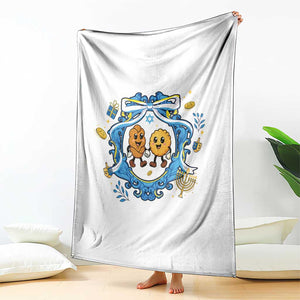Funny Hanukkah Throw Blanket Challah And Latke Cute Food Lover Gift TS12 Print Your Wear