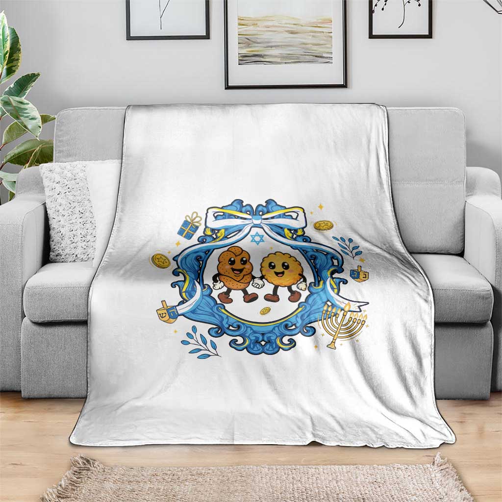 Funny Hanukkah Throw Blanket Challah And Latke Cute Food Lover Gift TS12 Print Your Wear
