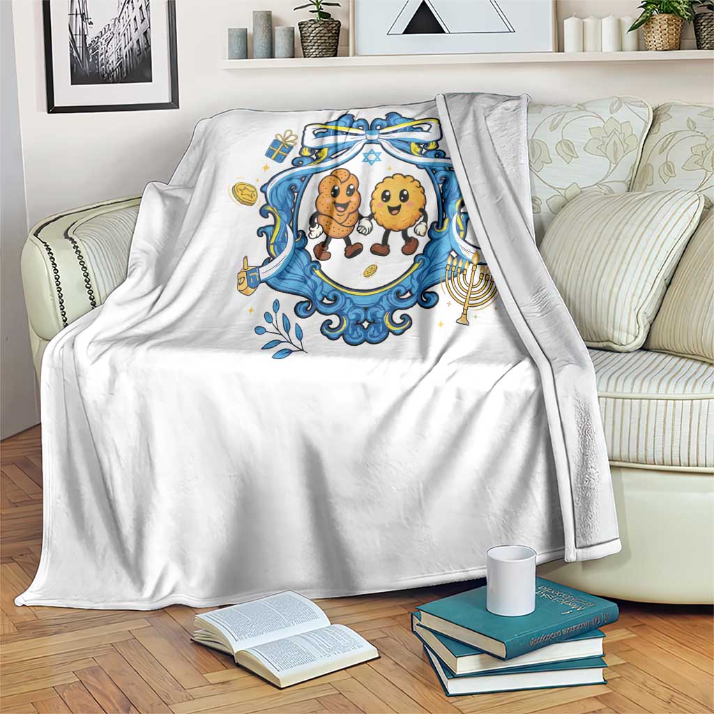 Funny Hanukkah Throw Blanket Challah And Latke Cute Food Lover Gift TS12 Print Your Wear