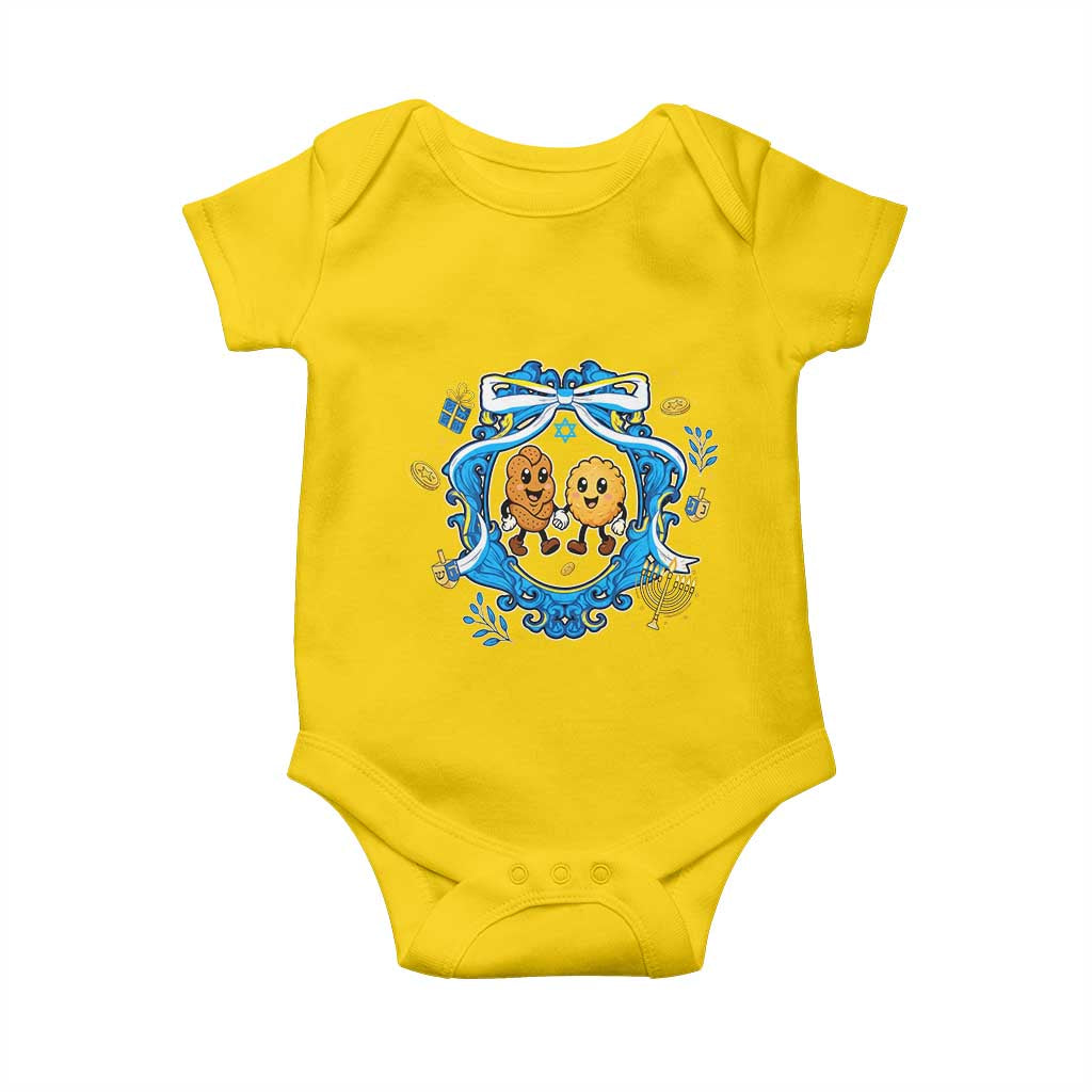 Funny Hanukkah Baby Onesie Challah And Latke Cute Food Lover Gift TS12 Daisy Print Your Wear