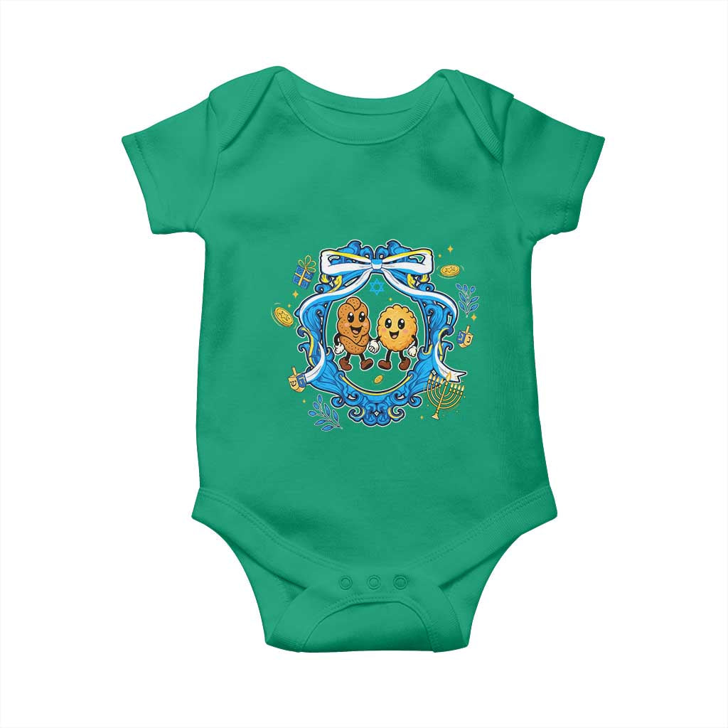 Funny Hanukkah Baby Onesie Challah And Latke Cute Food Lover Gift TS12 Irish Green Print Your Wear