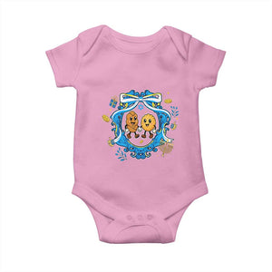 Funny Hanukkah Baby Onesie Challah And Latke Cute Food Lover Gift TS12 Light Pink Print Your Wear