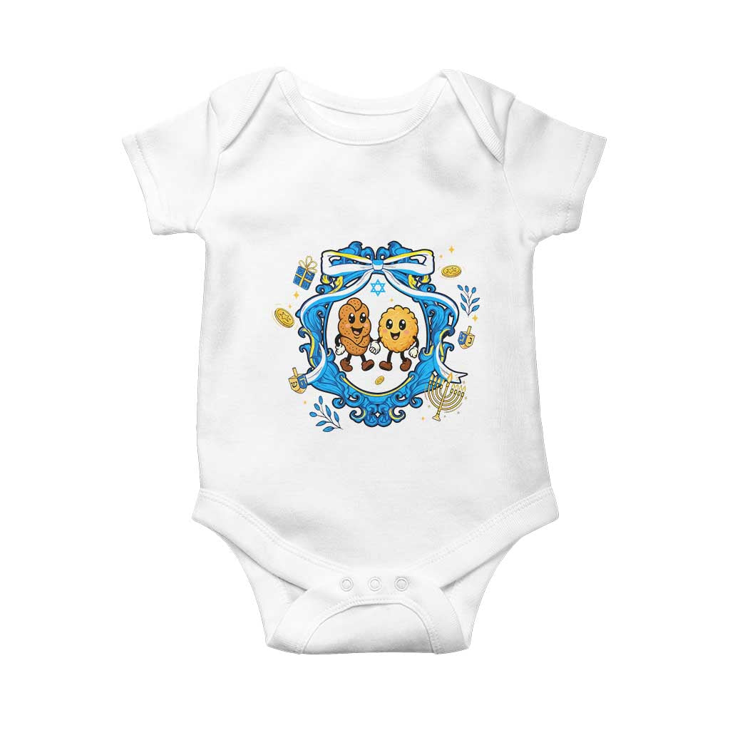 Funny Hanukkah Baby Onesie Challah And Latke Cute Food Lover Gift TS12 White Print Your Wear