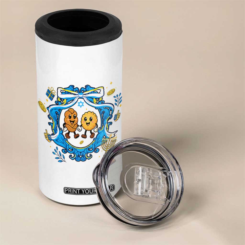 Funny Hanukkah 4 in 1 Can Cooler Tumbler Challah And Latke Cute Food Lover Gift TS12 Print Your Wear