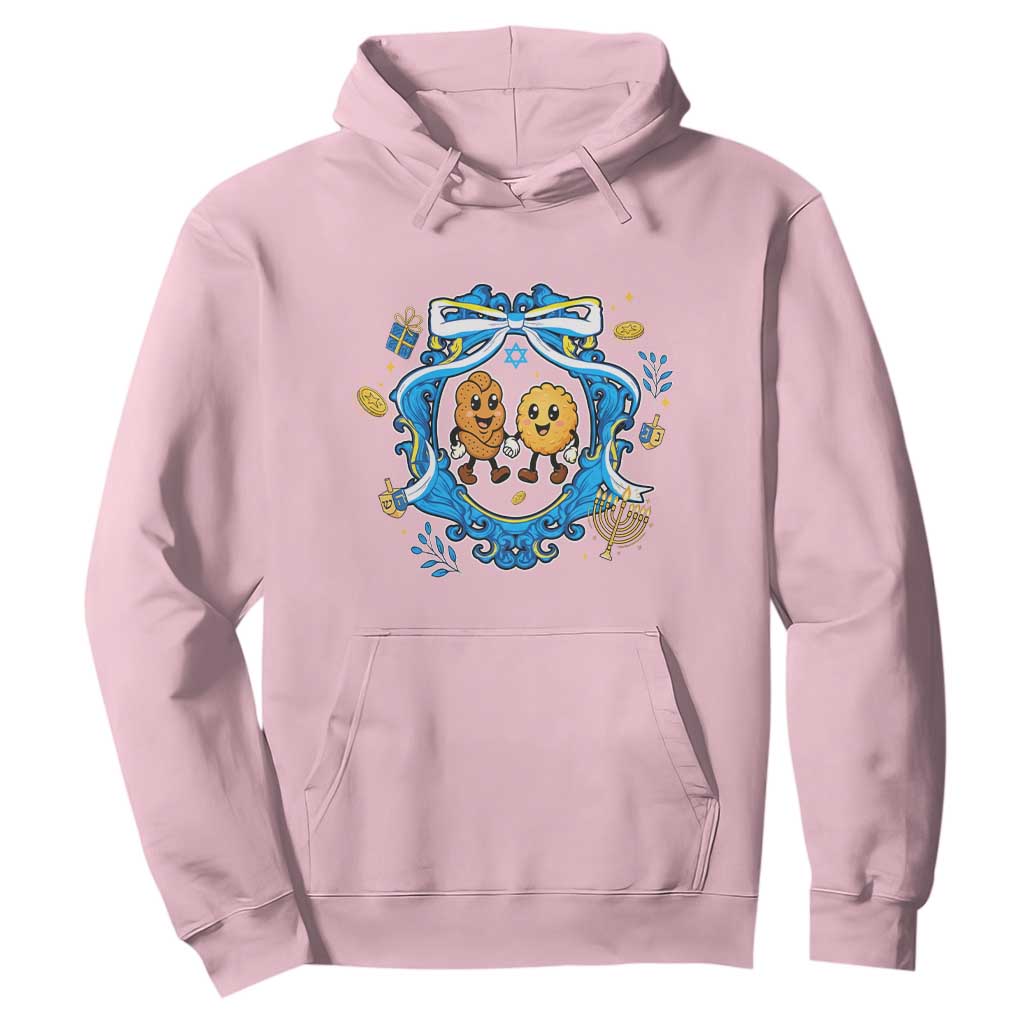 Funny Hanukkah Hoodie Challah And Latke Cute Food Lover Gift TS12 Light Pink Print Your Wear