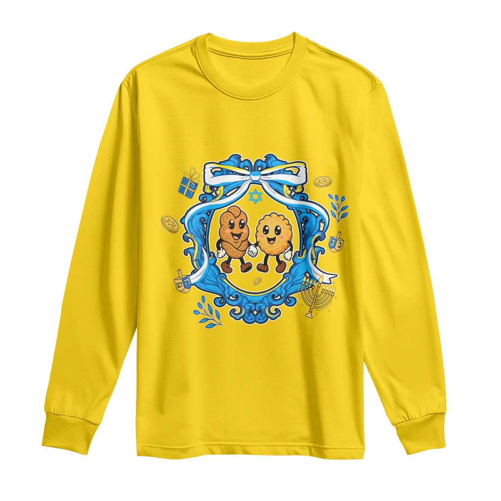 Funny Hanukkah Long Sleeve Shirt Challah And Latke Cute Food Lover Gift TS12 Daisy Print Your Wear