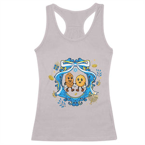 Funny Hanukkah Racerback Tank Top Challah And Latke Cute Food Lover Gift TS12 Ice Gray Print Your Wear