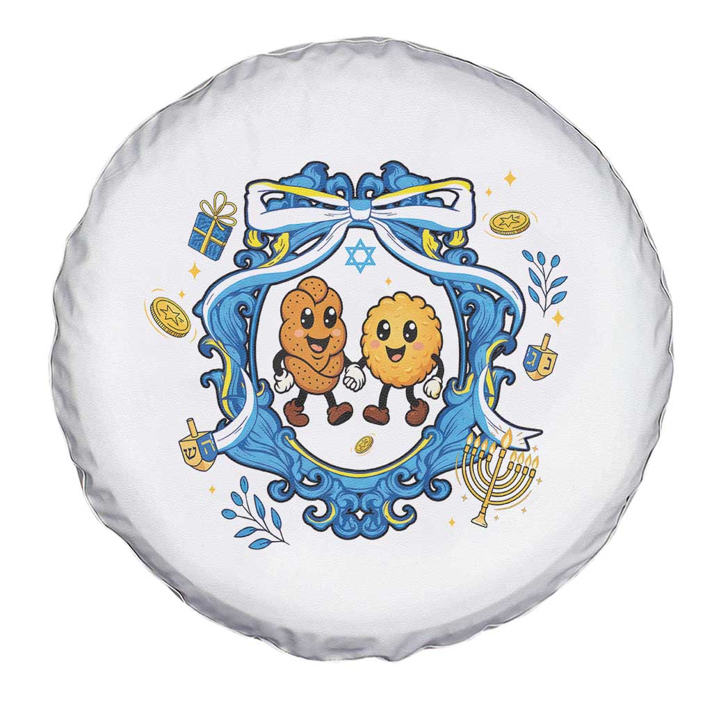 Funny Hanukkah Spare Tire Cover Challah And Latke Cute Food Lover Gift - Print Your Wear