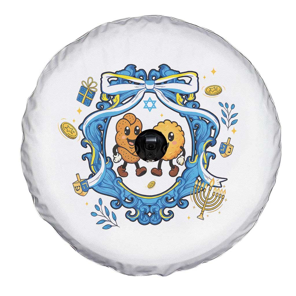 Funny Hanukkah Spare Tire Cover Challah And Latke Cute Food Lover Gift - Print Your Wear