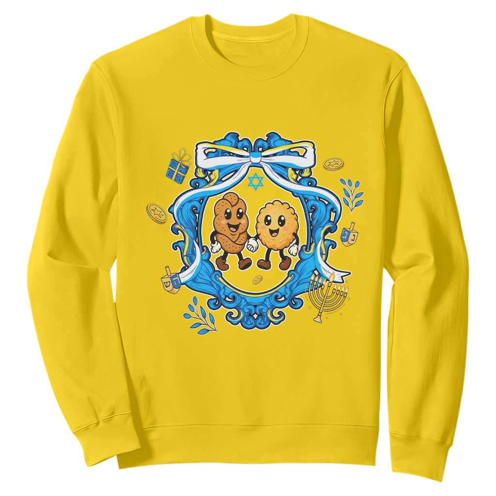 Funny Hanukkah Sweatshirt Challah And Latke Cute Food Lover Gift TS12 Daisy Print Your Wear