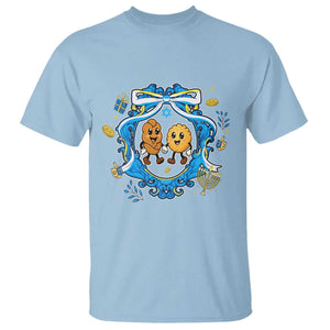 Funny Hanukkah T Shirt Challah And Latke Cute Food Lover Gift TS12 Light Blue Print Your Wear
