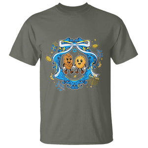 Funny Hanukkah T Shirt Challah And Latke Cute Food Lover Gift TS12 Military Green Print Your Wear