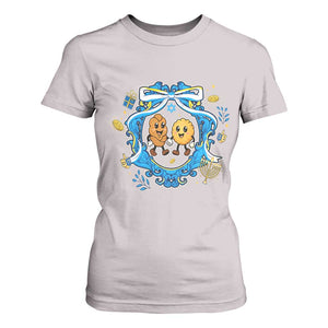 Funny Hanukkah T Shirt For Women Challah And Latke Cute Food Lover Gift TS12 Ice Gray Print Your Wear