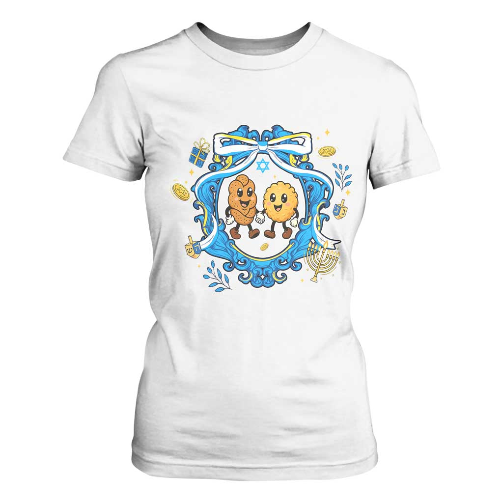 Funny Hanukkah T Shirt For Women Challah And Latke Cute Food Lover Gift TS12 White Print Your Wear