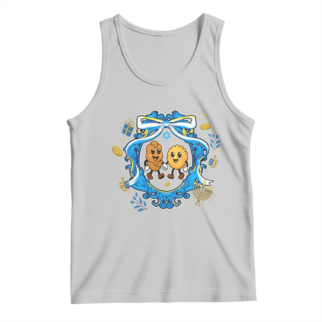 Funny Hanukkah Tank Top Challah And Latke Cute Food Lover Gift TS12 Ash Print Your Wear