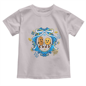 Funny Hanukkah Toddler T Shirt Challah And Latke Cute Food Lover Gift TS12 Ice Gray Print Your Wear