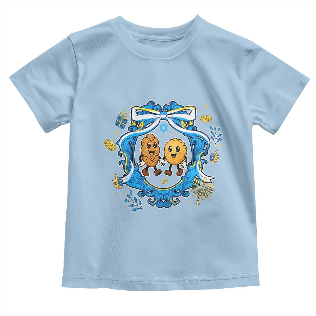 Funny Hanukkah Toddler T Shirt Challah And Latke Cute Food Lover Gift TS12 Light Blue Print Your Wear