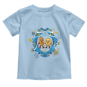 Funny Hanukkah Toddler T Shirt Challah And Latke Cute Food Lover Gift TS12 Light Blue Print Your Wear