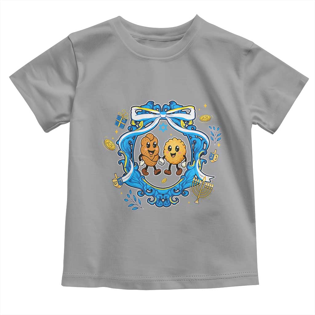 Funny Hanukkah Toddler T Shirt Challah And Latke Cute Food Lover Gift TS12 Sport Gray Print Your Wear