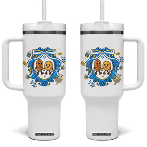 Funny Hanukkah Tumbler With Handle Challah And Latke Cute Food Lover Gift TS12 One Size: 40 oz White Print Your Wear