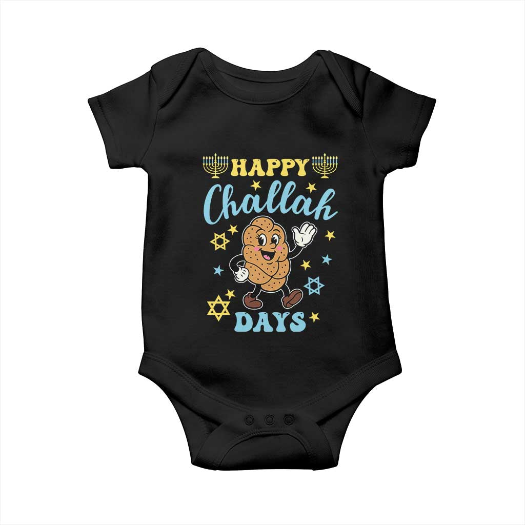 Funny Hanukkah Food Lover Gift Baby Onesie Happy Challah Days TS12 Black Print Your Wear