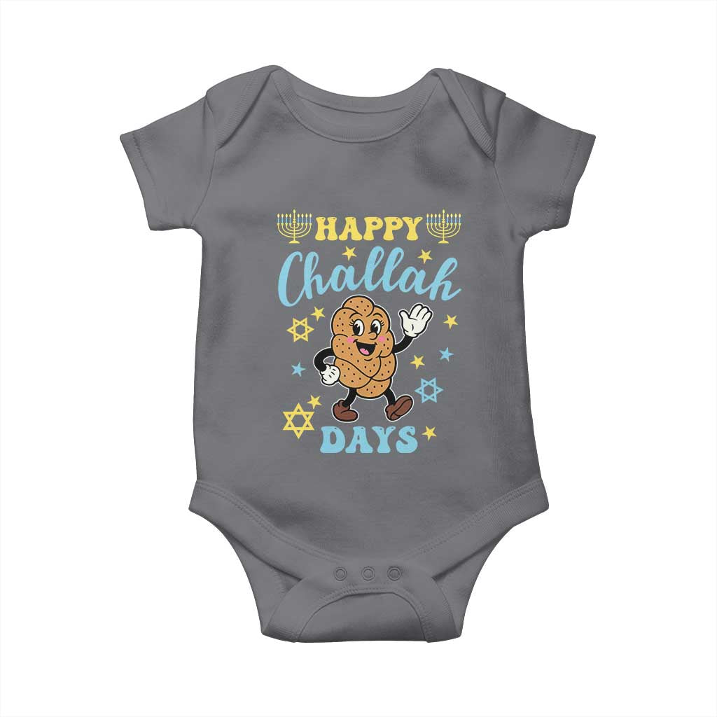 Funny Hanukkah Food Lover Gift Baby Onesie Happy Challah Days TS12 Charcoal Print Your Wear