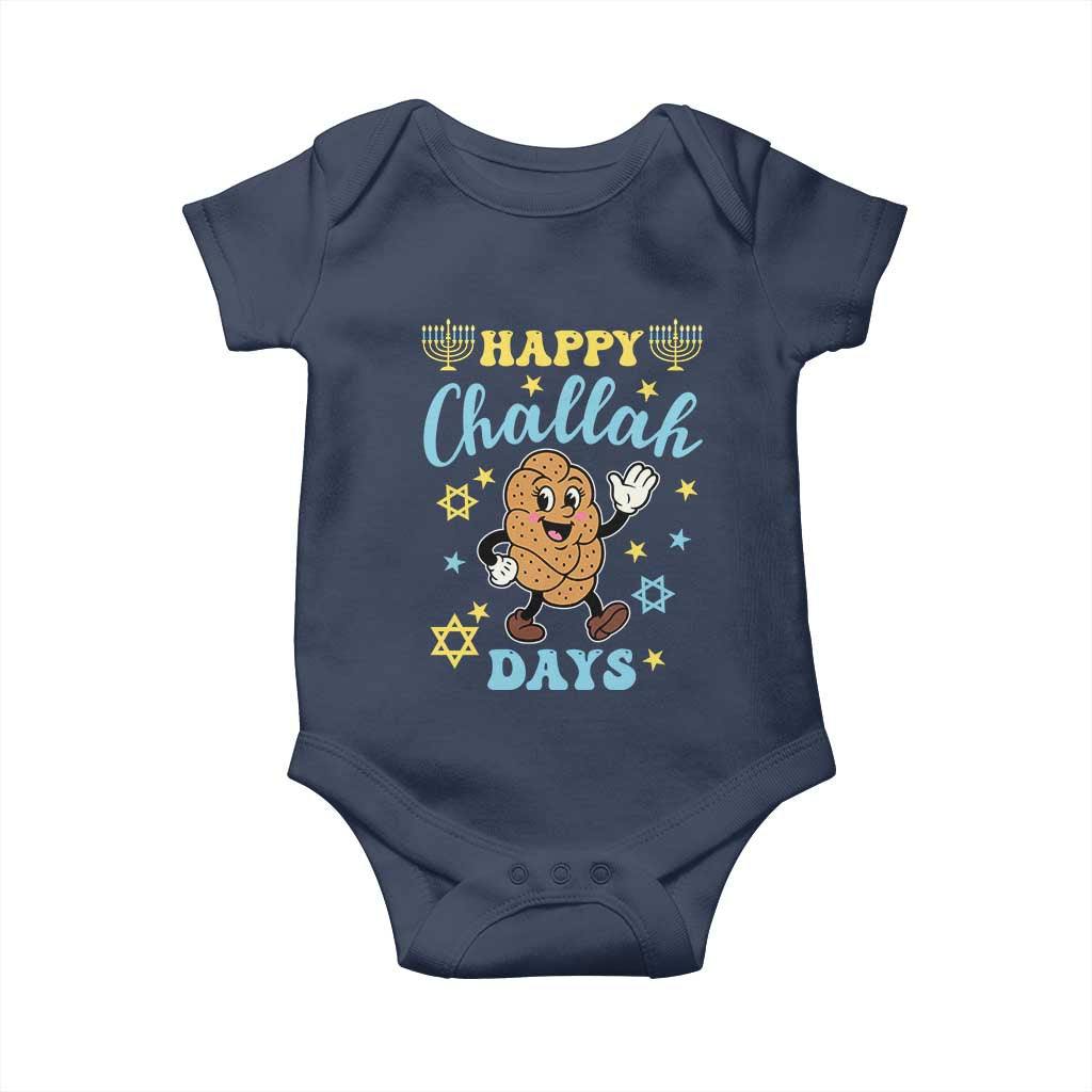 Funny Hanukkah Food Lover Gift Baby Onesie Happy Challah Days TS12 Navy Print Your Wear