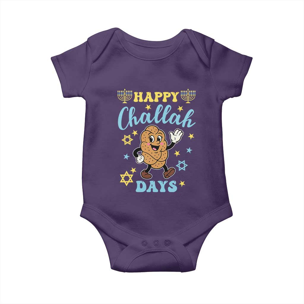 Funny Hanukkah Food Lover Gift Baby Onesie Happy Challah Days TS12 Purple Print Your Wear