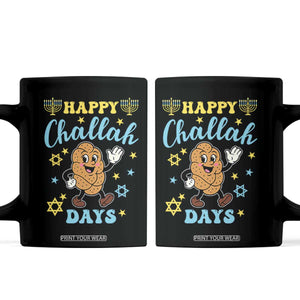 Funny Hanukkah Food Lover Gift Coffee Mug Happy Challah Days TS12 Black Print Your Wear