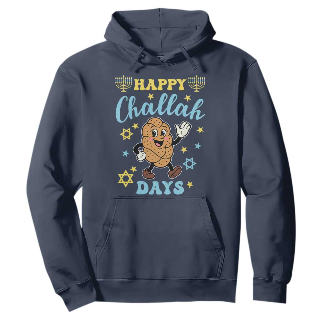 Funny Hanukkah Food Lover Gift Hoodie Happy Challah Days TS12 Navy Print Your Wear