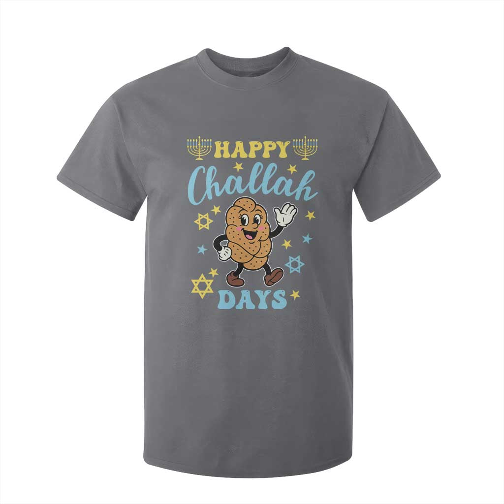 Funny Hanukkah Food Lover Gift T Shirt For Kid Happy Challah Days TS12 Charcoal Print Your Wear