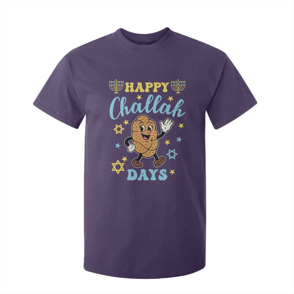 Funny Hanukkah Food Lover Gift T Shirt For Kid Happy Challah Days TS12 Purple Print Your Wear