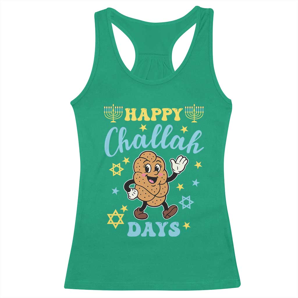 Funny Hanukkah Food Lover Gift Racerback Tank Top Happy Challah Days TS12 Irish Green Print Your Wear