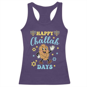 Funny Hanukkah Food Lover Gift Racerback Tank Top Happy Challah Days TS12 Purple Print Your Wear