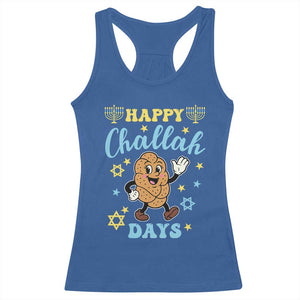 Funny Hanukkah Food Lover Gift Racerback Tank Top Happy Challah Days TS12 Royal Blue Print Your Wear