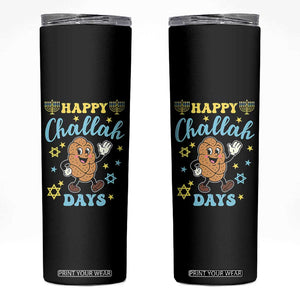 Funny Hanukkah Food Lover Gift Skinny Tumbler Happy Challah Days TS12 Black Print Your Wear