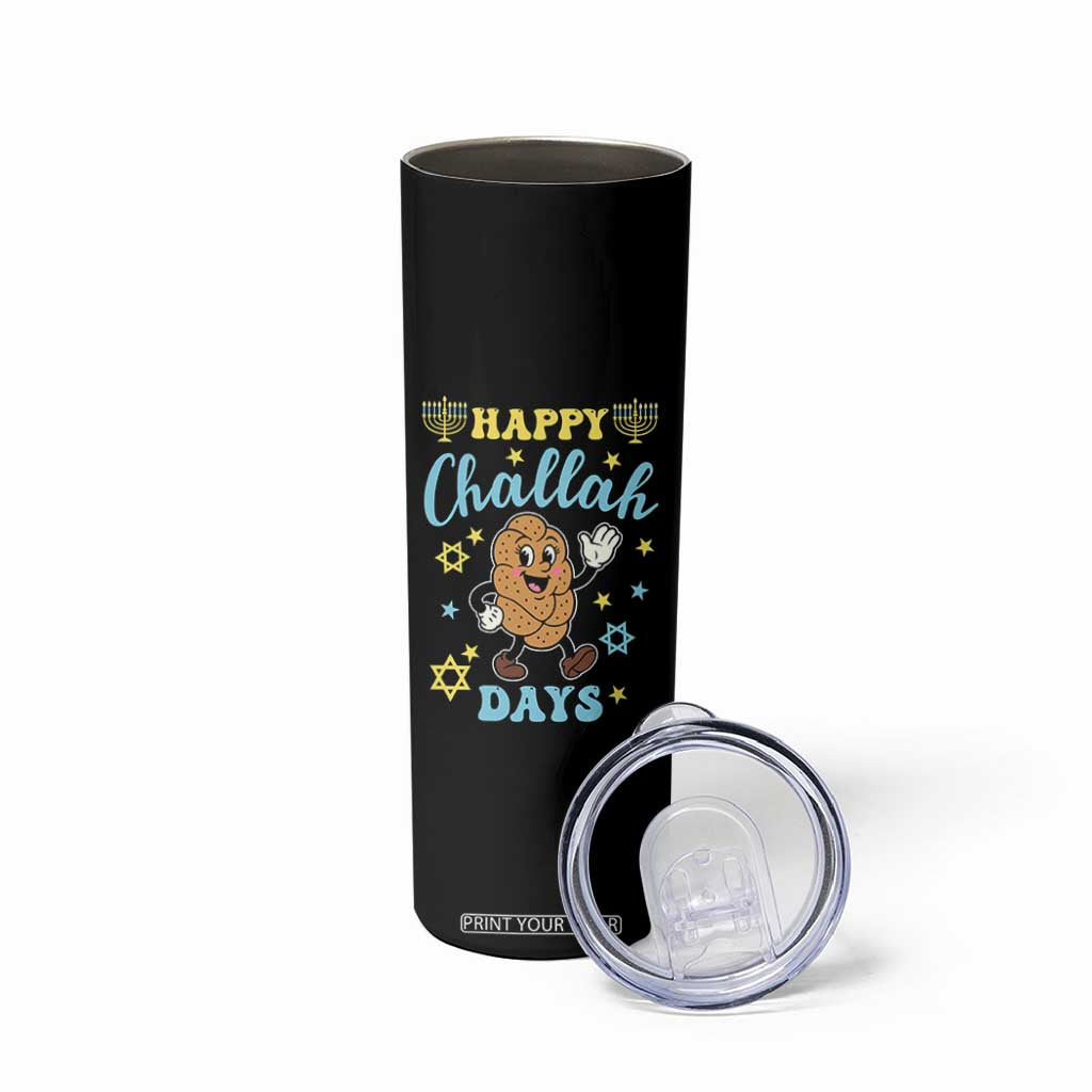 Funny Hanukkah Food Lover Gift Skinny Tumbler Happy Challah Days TS12 Print Your Wear
