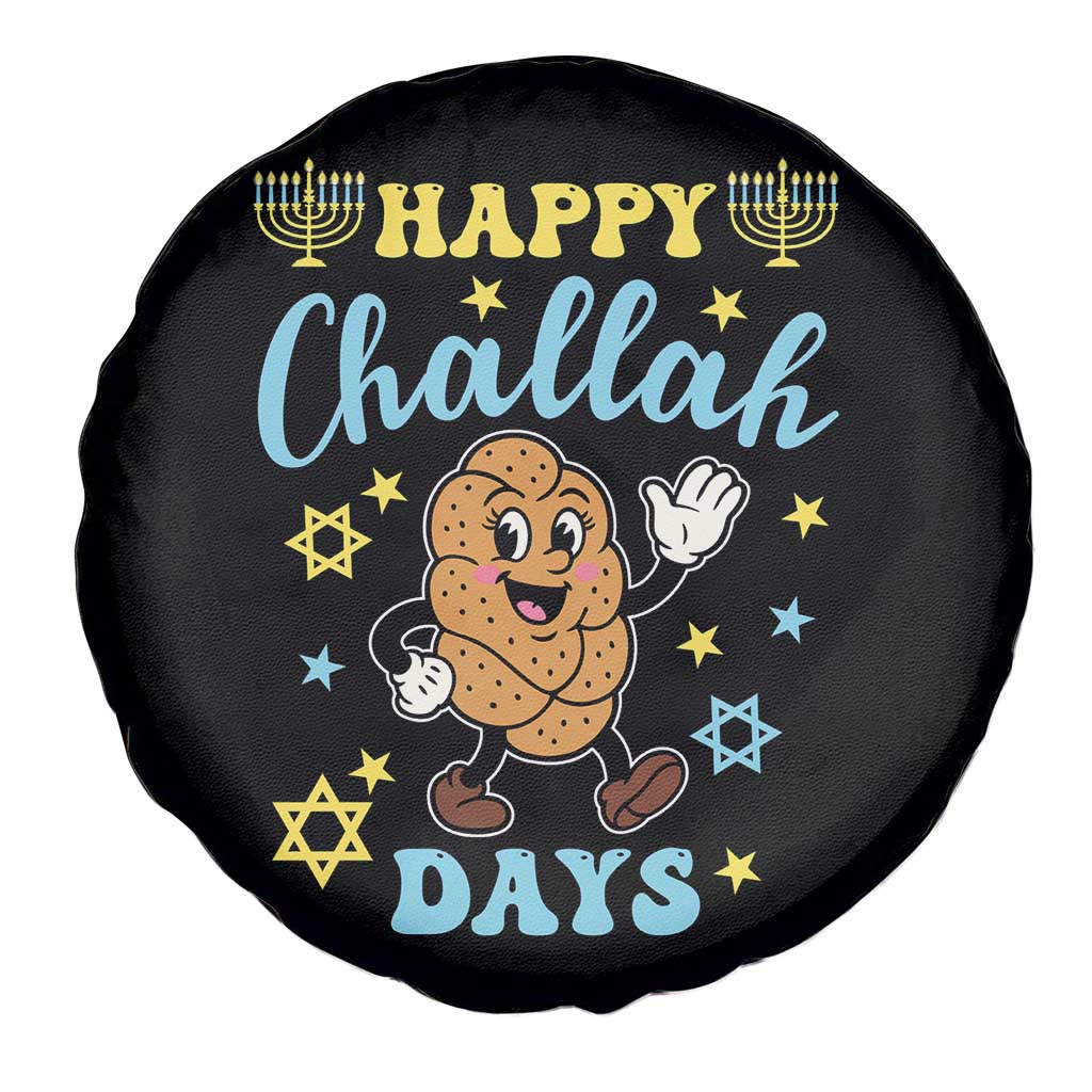 Funny Hanukkah Food Lover Gift Spare Tire Cover Happy Challah Days - Print Your Wear