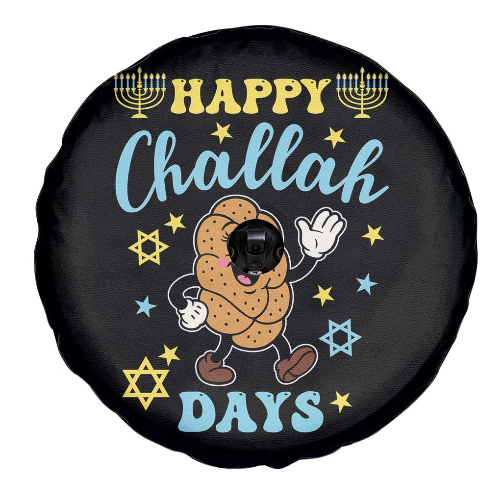 Funny Hanukkah Food Lover Gift Spare Tire Cover Happy Challah Days - Print Your Wear