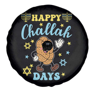 Funny Hanukkah Food Lover Gift Spare Tire Cover Happy Challah Days - Print Your Wear