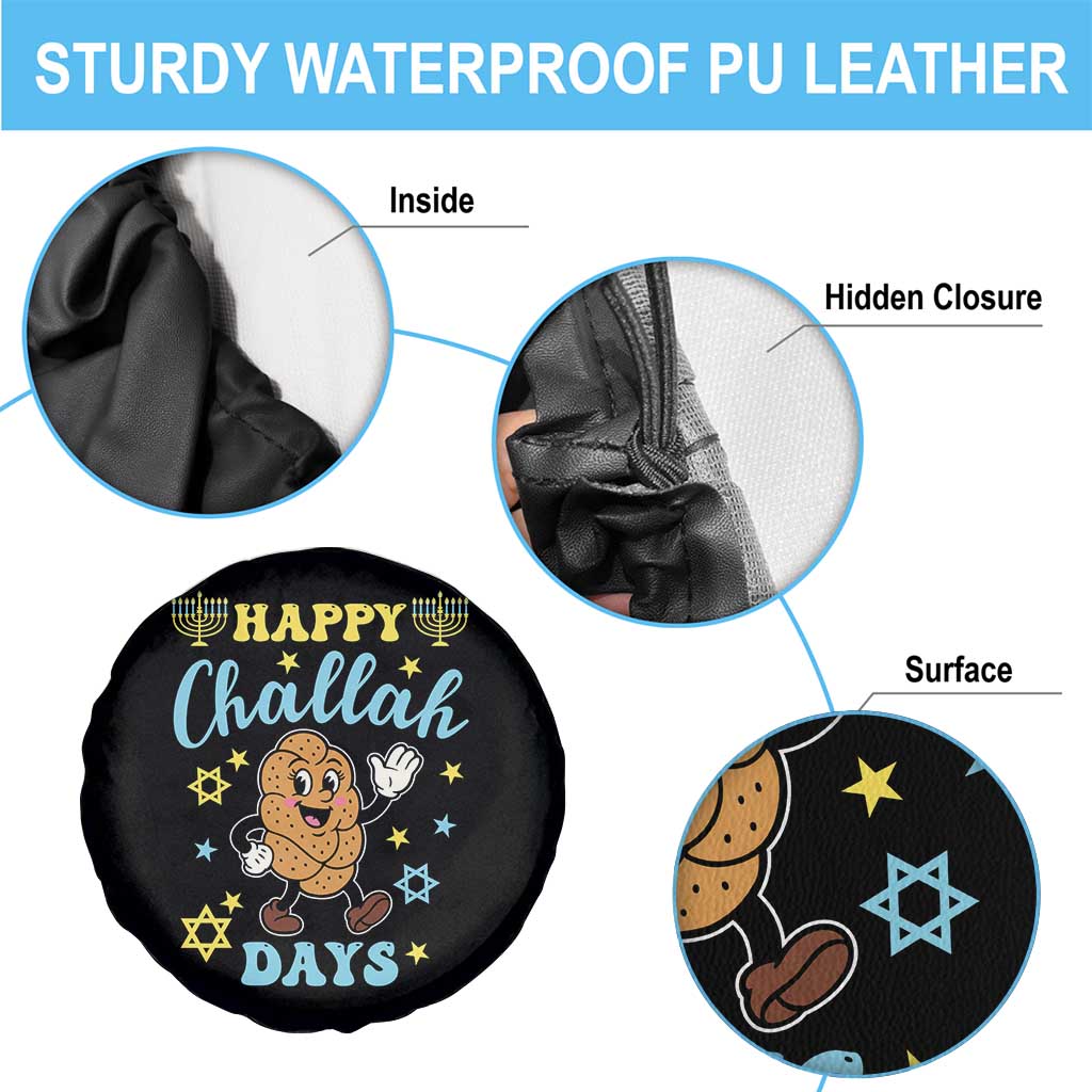 Funny Hanukkah Food Lover Gift Spare Tire Cover Happy Challah Days TS12 Print Your Wear