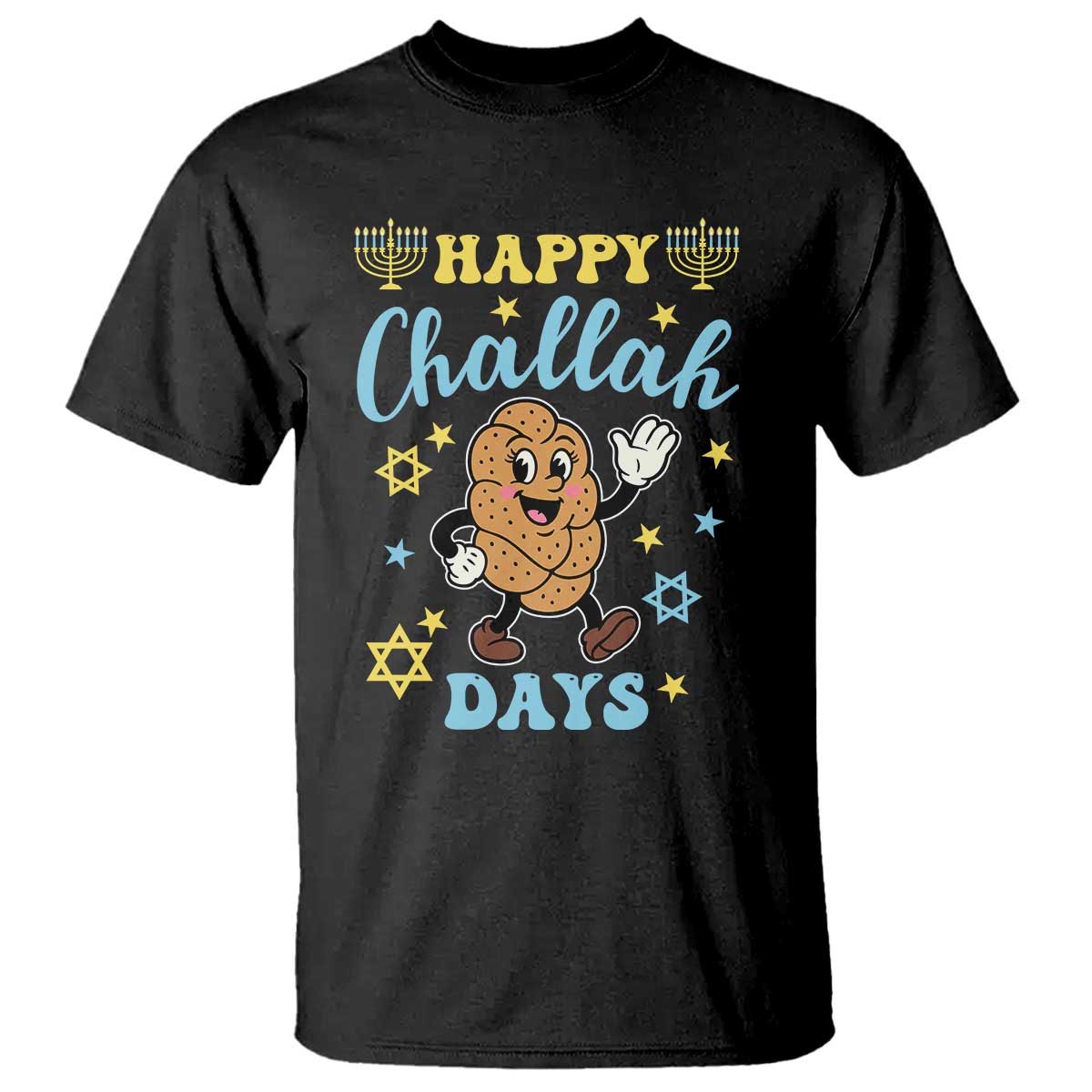 Funny Hanukkah Food Lover Gift T Shirt Happy Challah Days TS12 Black Print Your Wear