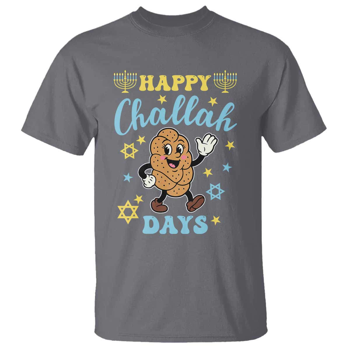 Funny Hanukkah Food Lover Gift T Shirt Happy Challah Days TS12 Charcoal Print Your Wear