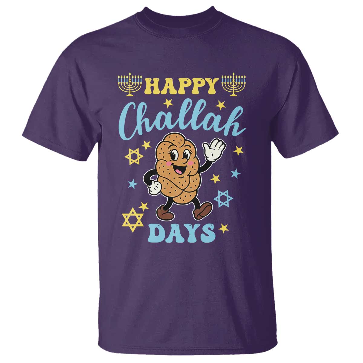 Funny Hanukkah Food Lover Gift T Shirt Happy Challah Days TS12 Purple Print Your Wear