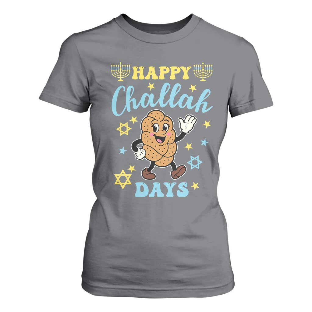 Funny Hanukkah Food Lover Gift T Shirt For Women Happy Challah Days TS12 Charcoal Print Your Wear