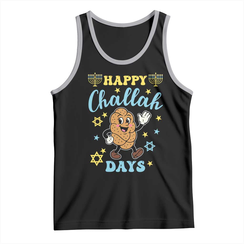 Funny Hanukkah Food Lover Gift Tank Top Happy Challah Days TS12 Black Athletic Heather Print Your Wear
