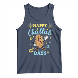 Funny Hanukkah Food Lover Gift Tank Top Happy Challah Days TS12 Navy Print Your Wear