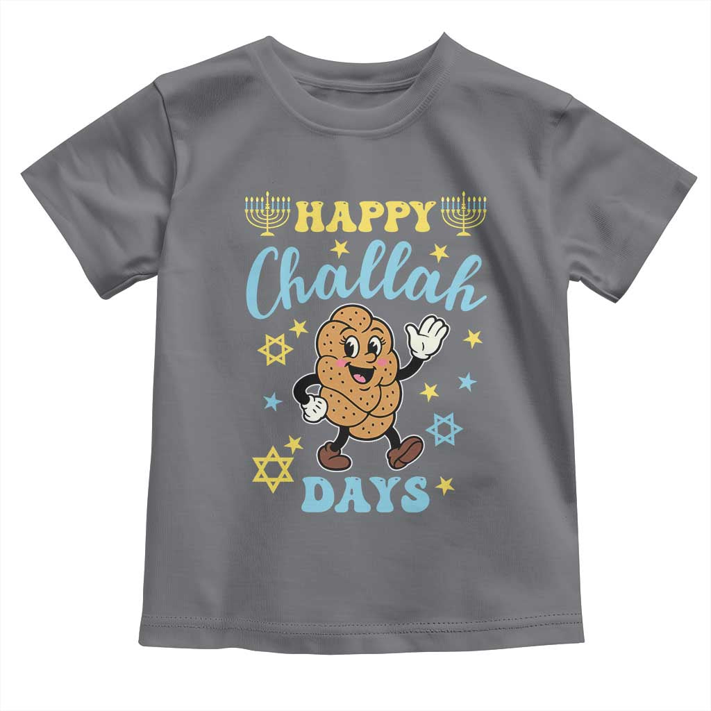 Funny Hanukkah Food Lover Gift Toddler T Shirt Happy Challah Days TS12 Charcoal Print Your Wear