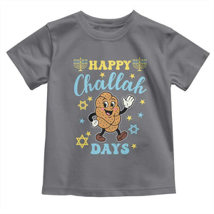 Funny Hanukkah Food Lover Gift Toddler T Shirt Happy Challah Days TS12 Charcoal Print Your Wear