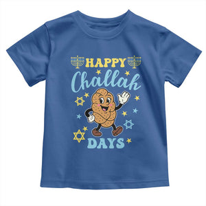 Funny Hanukkah Food Lover Gift Toddler T Shirt Happy Challah Days TS12 Royal Blue Print Your Wear